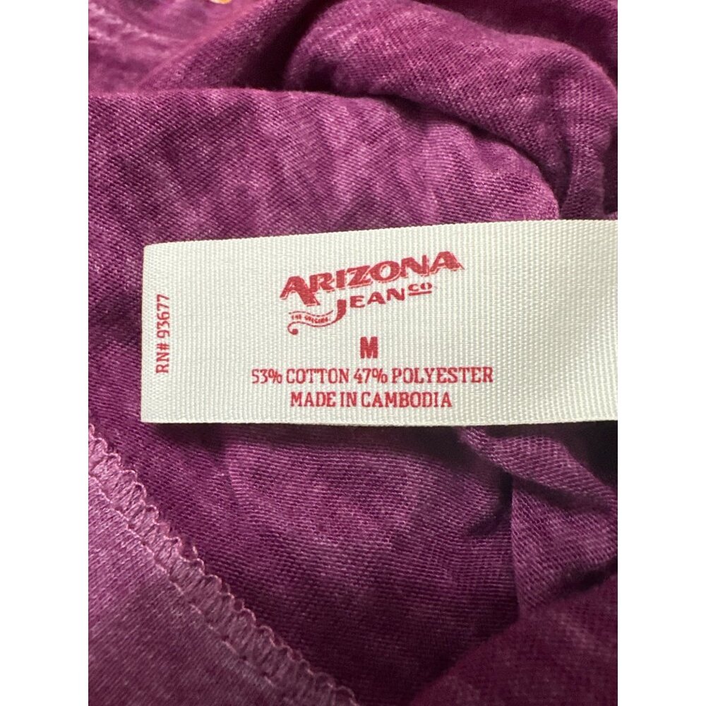 Arizona Jean Company Sheer Lightweight V Neck T Shirt Purple  Size M - Picture 6 of 8